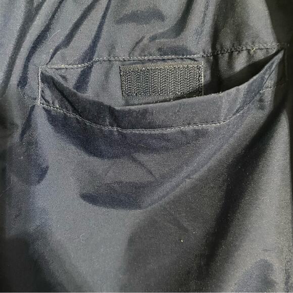 VTG 90s Y2K Nike Windbreaker lined pants Navy Blue Swoosh Zip Pockets Men’s XXL - Picture 15 of 16